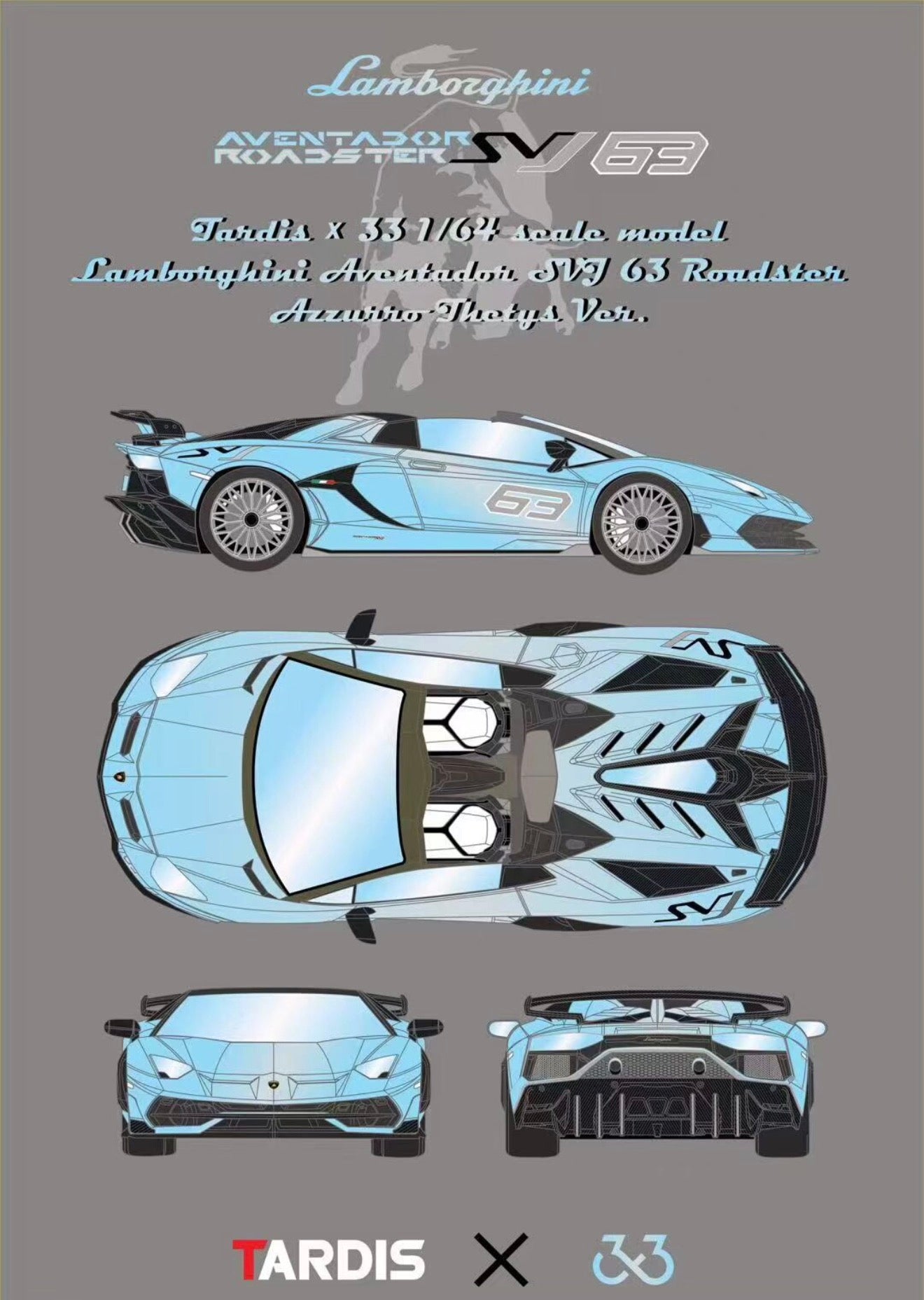 TARDIS 1/64 Lamborghini SVJ Resin model