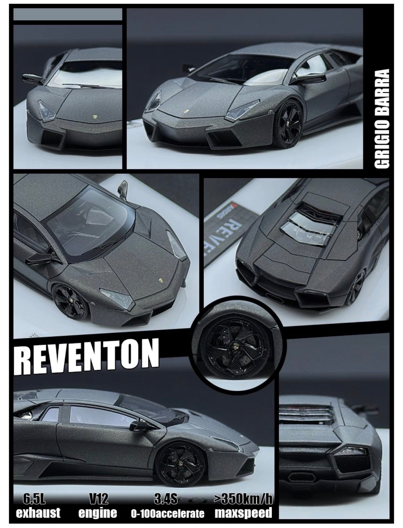 TARDIS 1/64 reventon gray resin car model