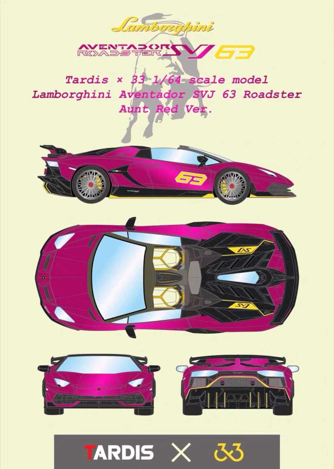 TARDIS 1/64 Lamborghini SVJ Resin model